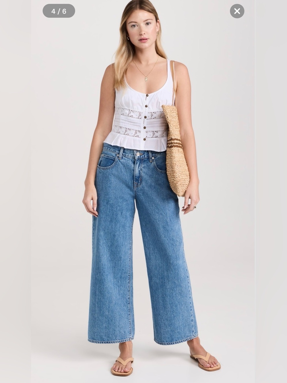 Free People Kianna Lace Tank In Optic White Sz S